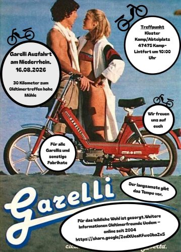 Garelli Ausfahrt Niederrhein 16.08.2026 Matthias.R Moped-kalender Mofatreffen mofa treffen moped mofatreffen altimgtxt 2026