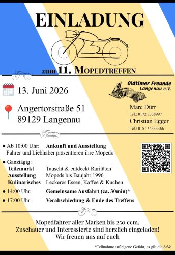 11. Mopedtreffen Langenau Oldtimer Freunde Langenau e.V. Moped-kalender Mofatreffen mofa treffen moped mofatreffen altimgtxt 2026