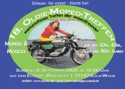 18. Oldie Mopedtreffen auf dem Eltzhof in Köln-Wahn Nik. Becker Moped-kalender Mofatreffen mofa treffen moped mofatreffen altimgtxt 2026