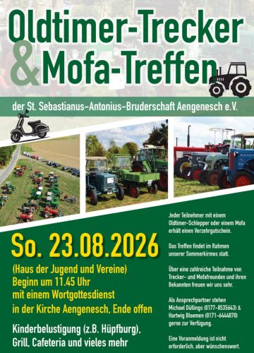 Oldtimer-Trecker & Mofa Treffen St. Sebastianus und St. Antonius Bruderschaft Aengenesch Moped-kalender Mofatreffen mofa treffen moped mofatreffen altimgtxt 2026
